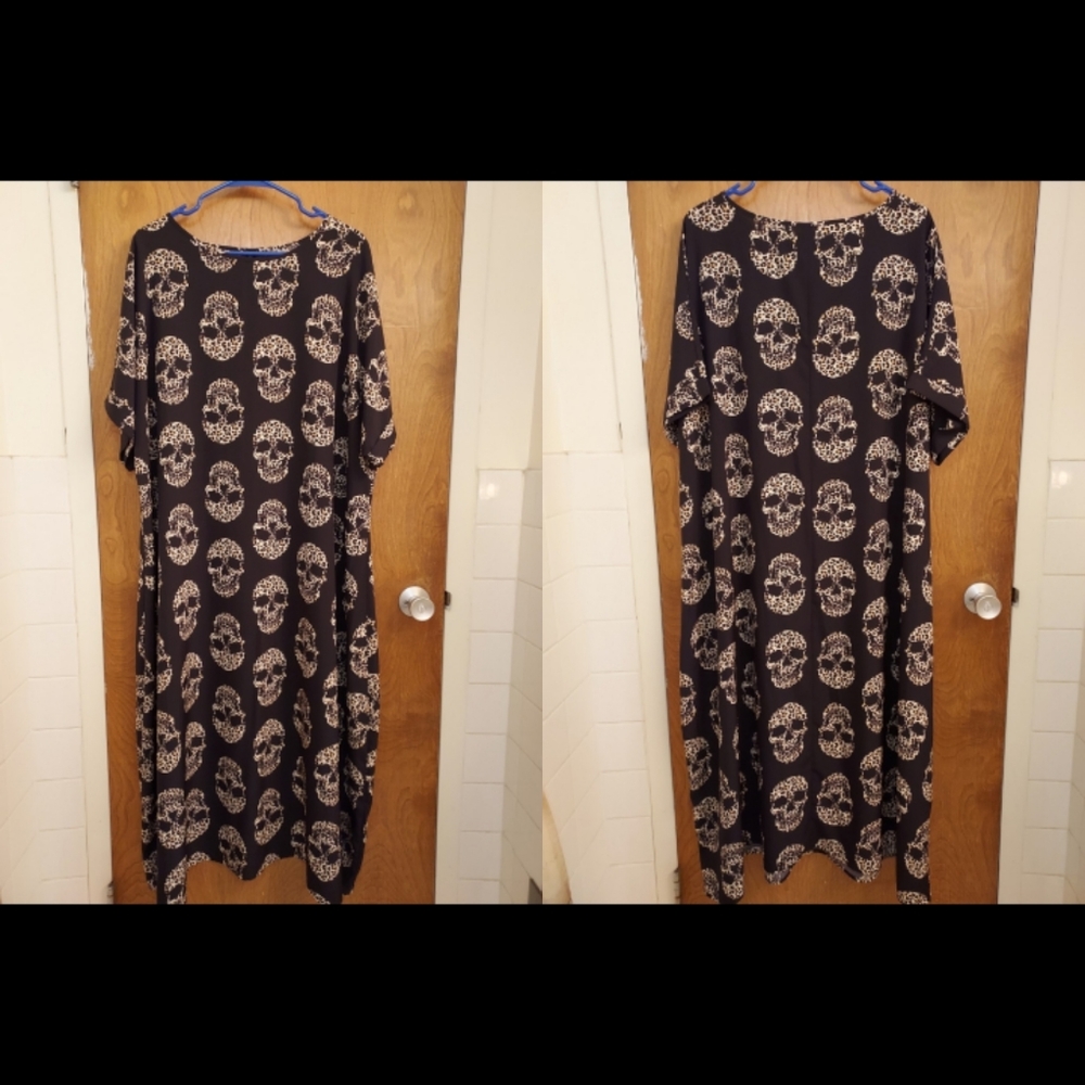 Black leopard skull dress